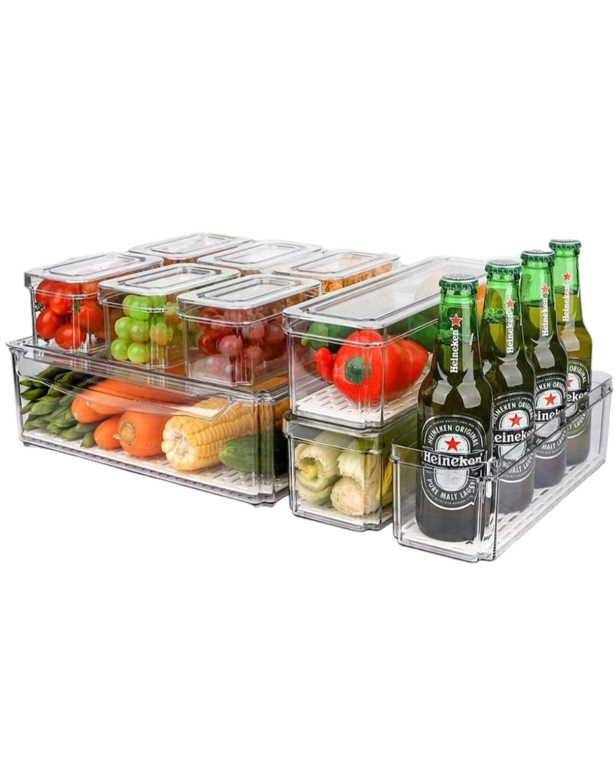 Kitchen Refrigerator Fresh-keeping Sealed Box Food Grade Transparent Eight-compartment