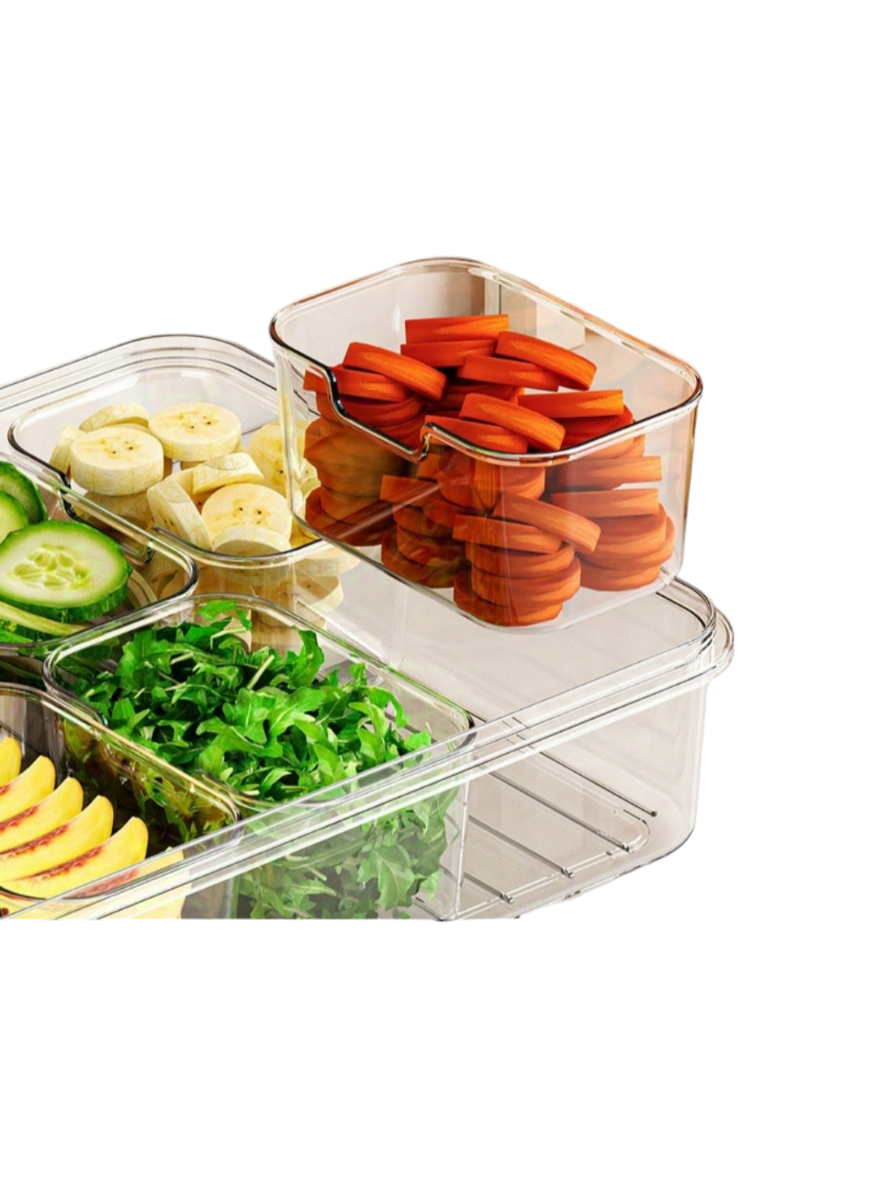 Kitchen Refrigerator Fresh-keeping Sealed Box Food Grade Transparent Eight-compartment