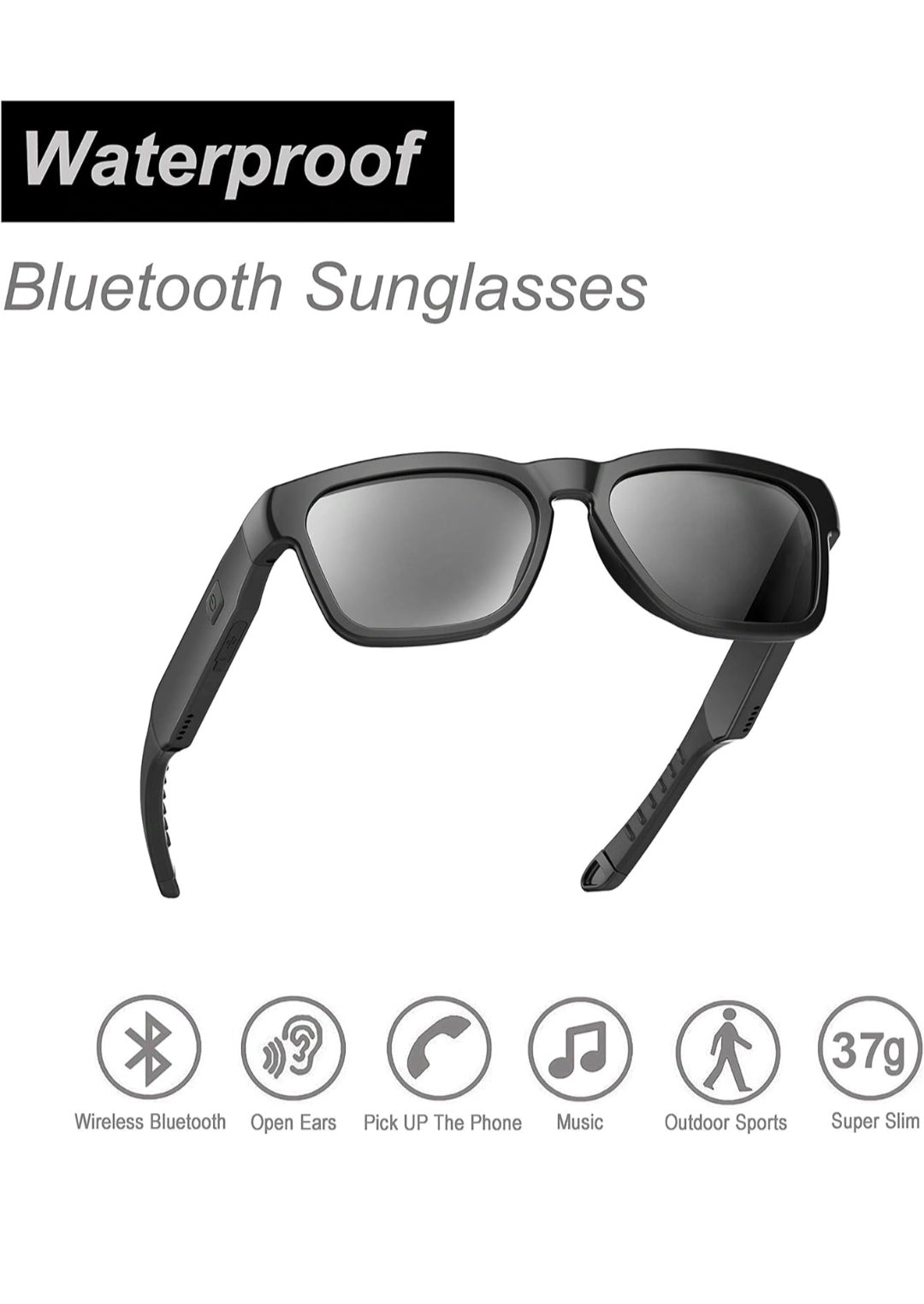 Wireless Touch Bluetooth Headset Sun Glasses