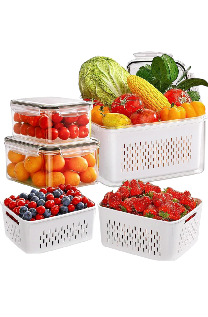 Kitchen Refrigerator Fresh-keeping Sealed Box Food Grade Transparent Eight-compartment