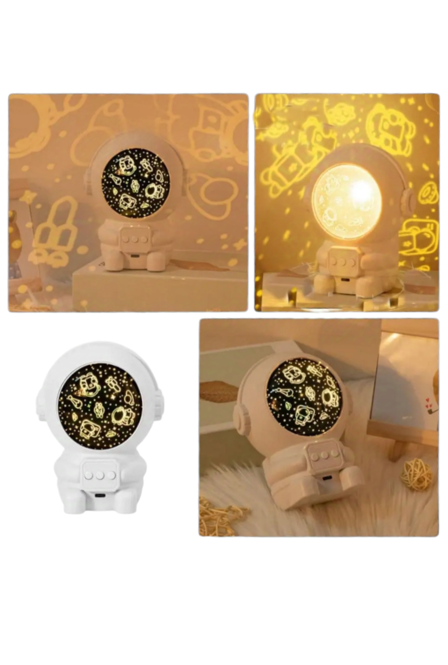 Galaxy Star Projector Starry Sky Night Light Astronaut Lamp Room Decr Gift Child Kids Baby Christmas Spaceman Projection