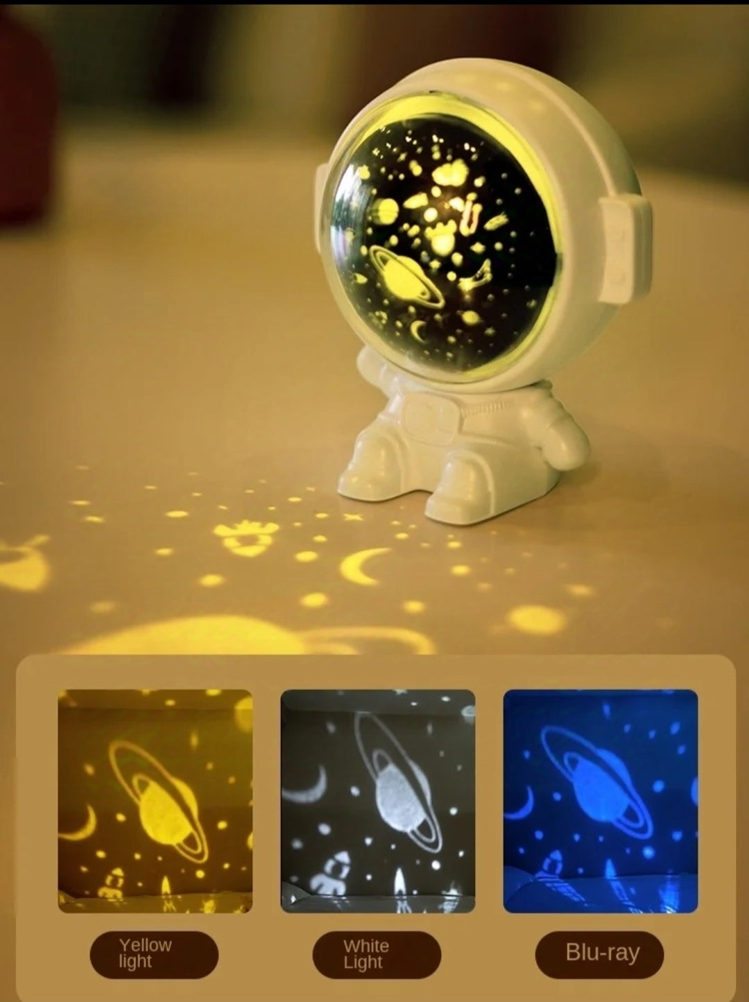 Galaxy Star Projector Starry Sky Night Light Astronaut Lamp Room Decr Gift Child Kids Baby Christmas Spaceman Projection